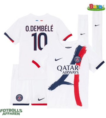 Paris Saint-Germain Ousmane Dembele #10 Bortaställ Barn 2025-26 Kortärmad (+ Korta byxor)